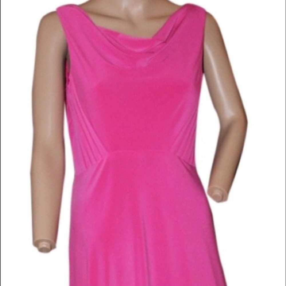Pink/Fuschia Adrianna Papell Cowl Neck Sheath